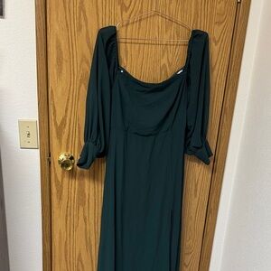 Lulu's Dark Green Long Sleeve Dress
